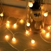 White frosted round ball light string, outdoor camping LED atmosphere light, festival wedding room decoration and small decorative lights details Picture